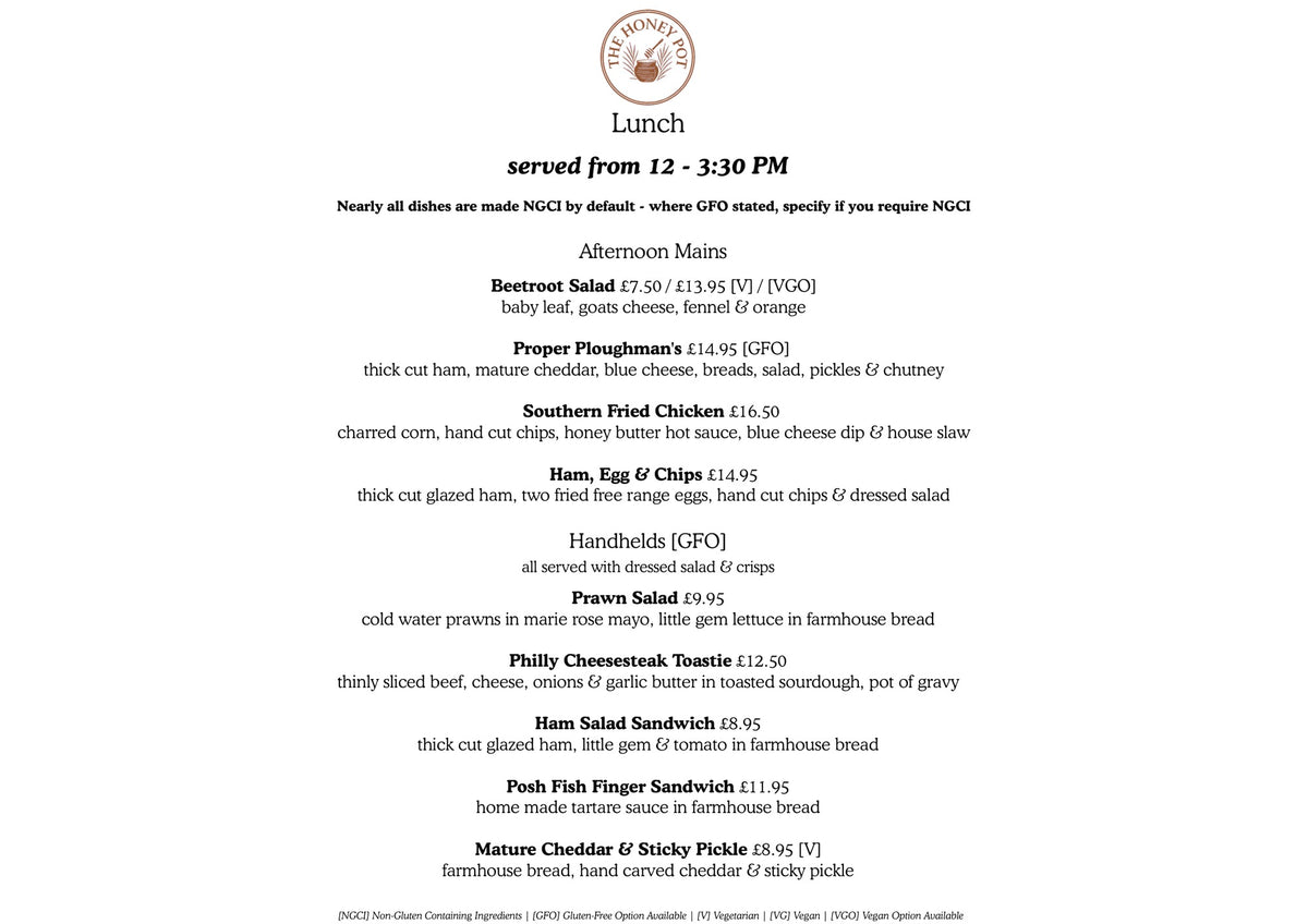 Food menu