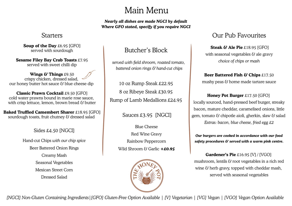 Food menu